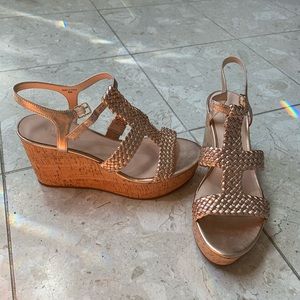 NEW with tags Kate Spade rose gold wedges size 8